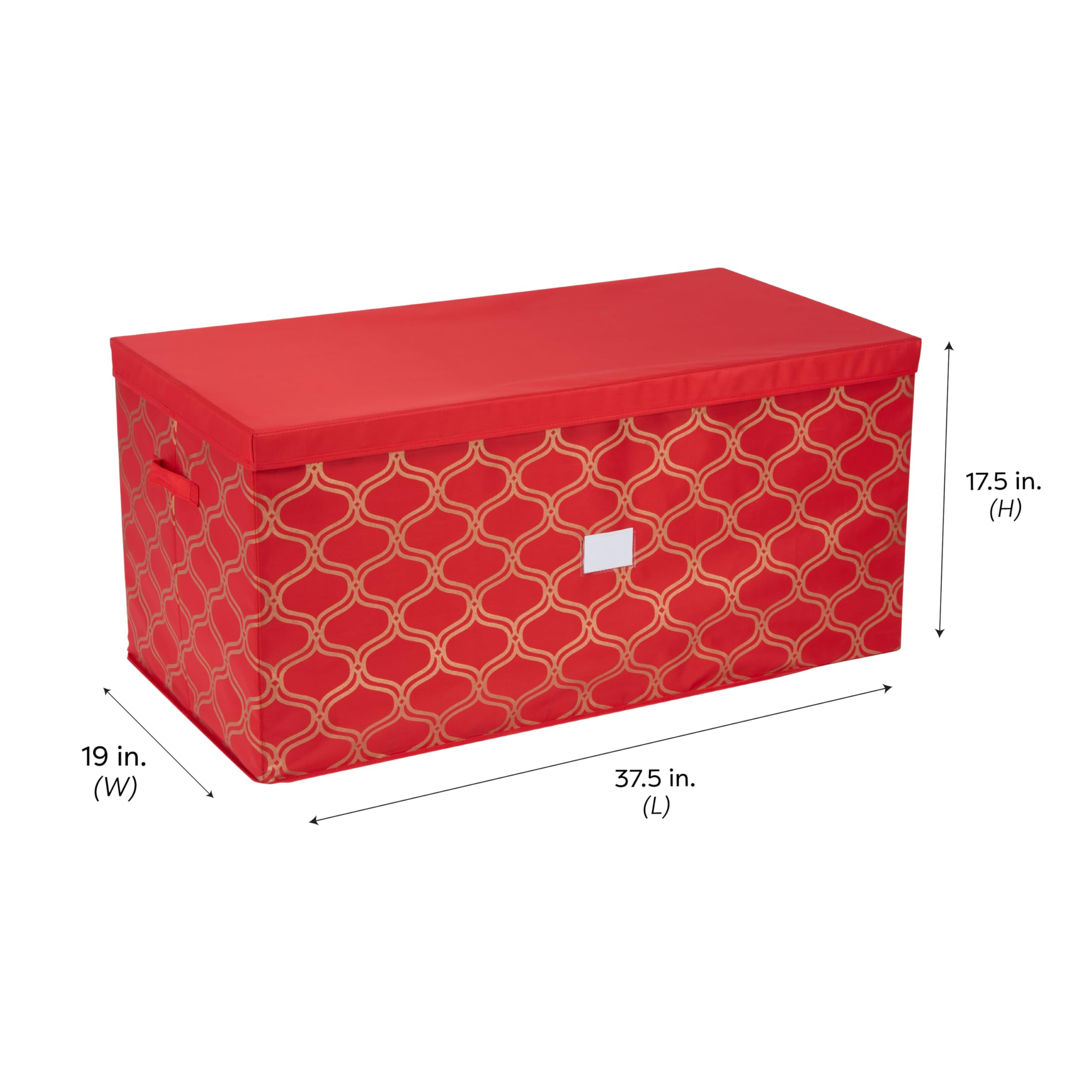 Simplify 96 Ornament-Aufbewahrungsbox | Maße: 95,2 x 48,3 x 45,1 cm | für 96 Ornamente | stapelbar | leicht zu tragende Griffe | rot | Weihnachtsaufbewahrung
