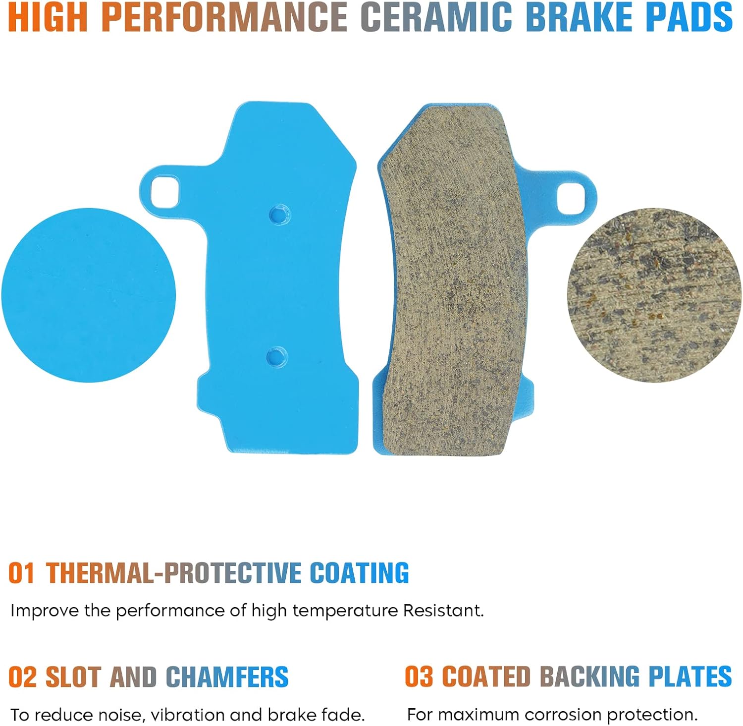 Youxmoto Ceramic Brake Pads 2008-2022 Fit For Harley Road King/Electra Glide/Street Glide, Front and Rear Brake Pads, Fit For Harley Classic Electra Glide/Road Glide/Electra Glide Ultra