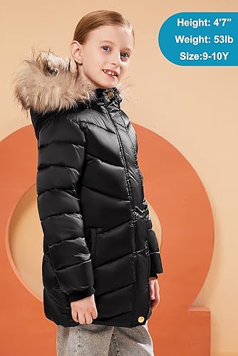 Miniatura 2 de SOLOCOTE Abrigos de invierno con capucha para niñas, chaqueta ligera con forro de sherpa, gruesa y cálida, de algodón, chaquetas brillantes