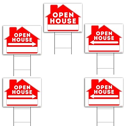OPEN HOUSE Sign Kit with Tall Stands - 24