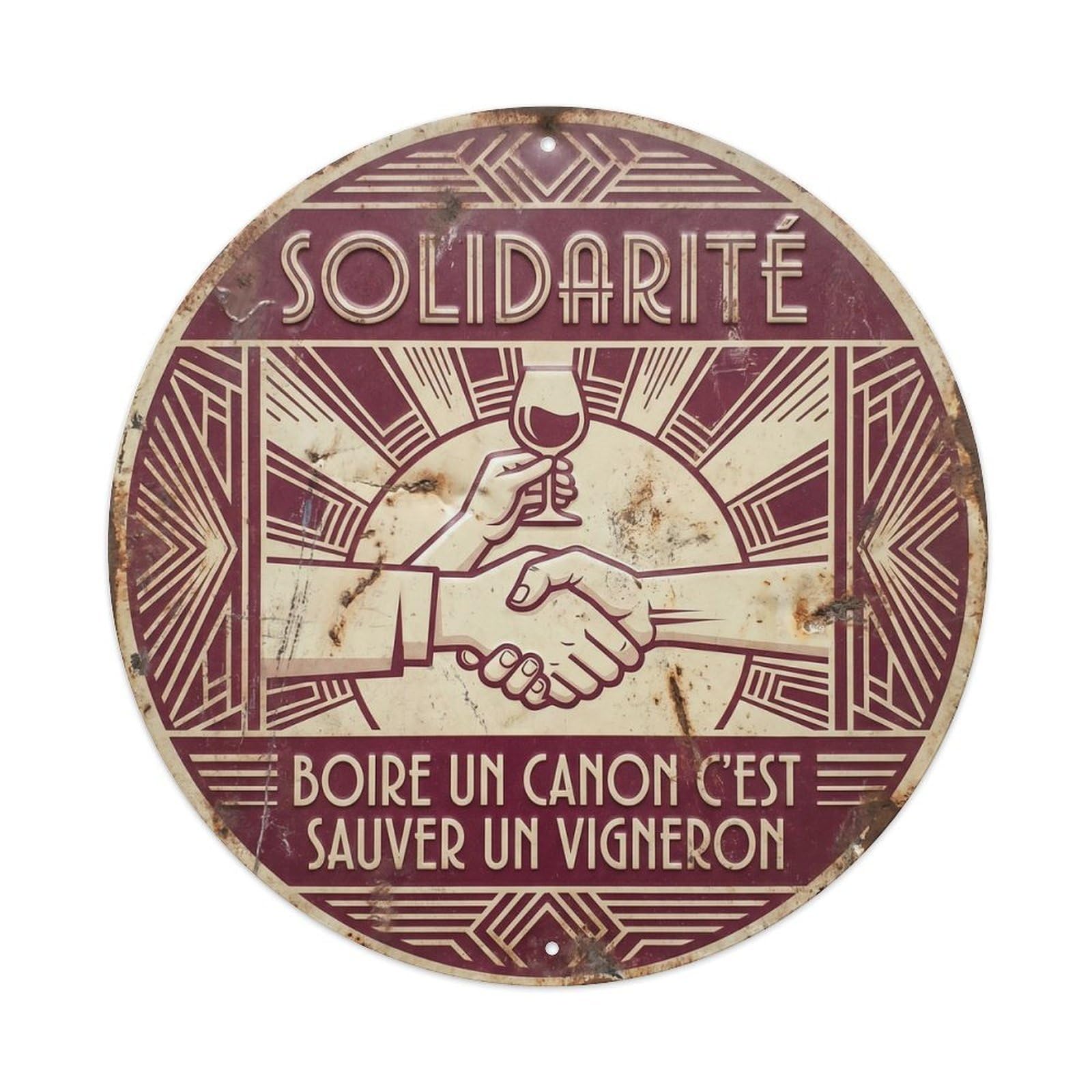 Solidarité Humorous Gathering Solidarity Metal Tin Sign