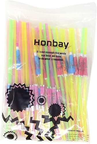 Miniatura 7 de Honbay 50 popotes desechables y flexibles para sombrillas, pajitas tropicales, pajitas tropicales, suministros de decoración de fiesta de cóctel