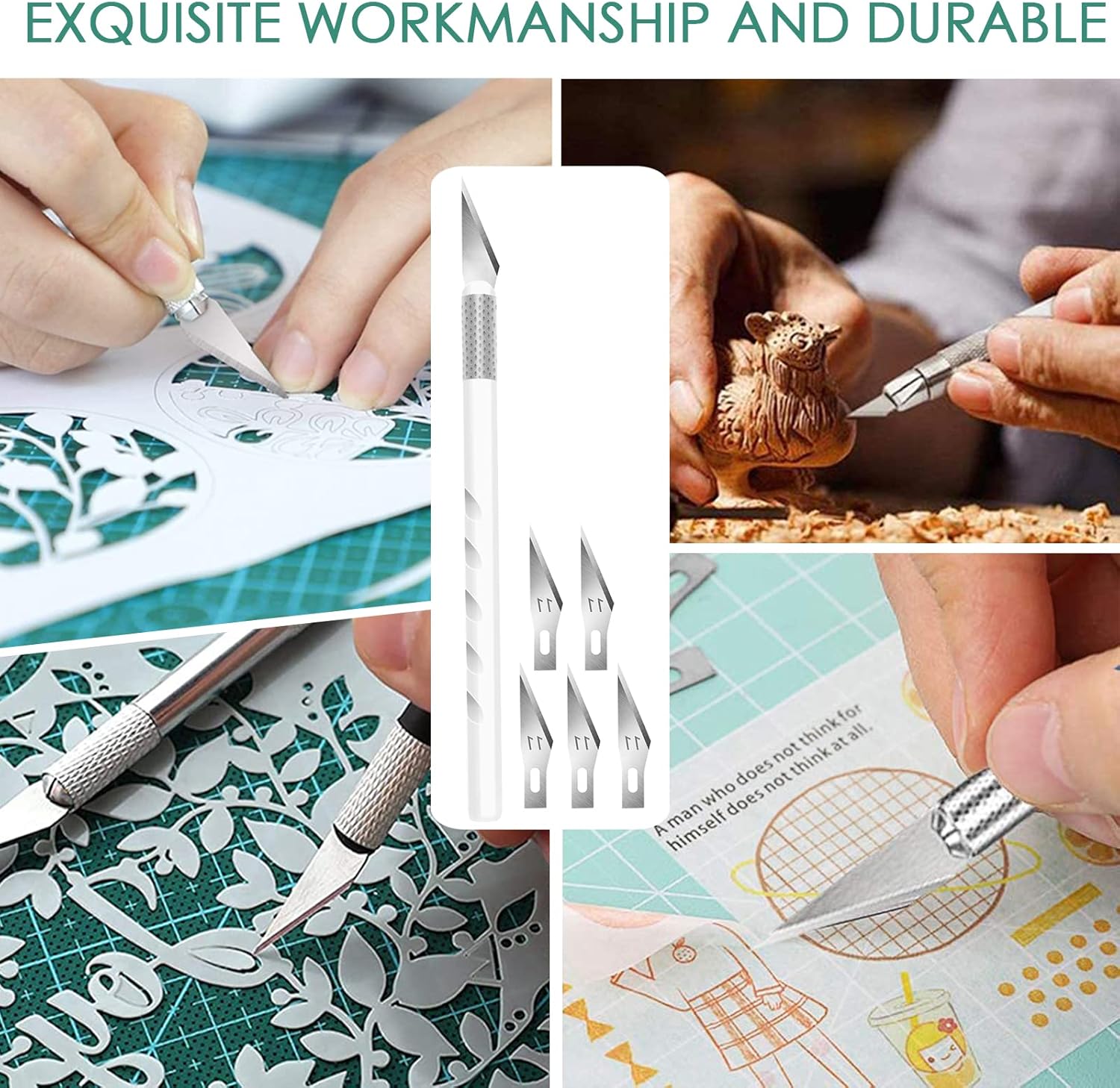 13 Pcs Vinyl Weeding Tools Stainless Steel Plotter Accessories HTV, Precision Carving Craft Hobby Knife Kit +1 Piece Storage Bag, Silhouettes, Cameos, DIY Art Work Cutting,Scrapbook