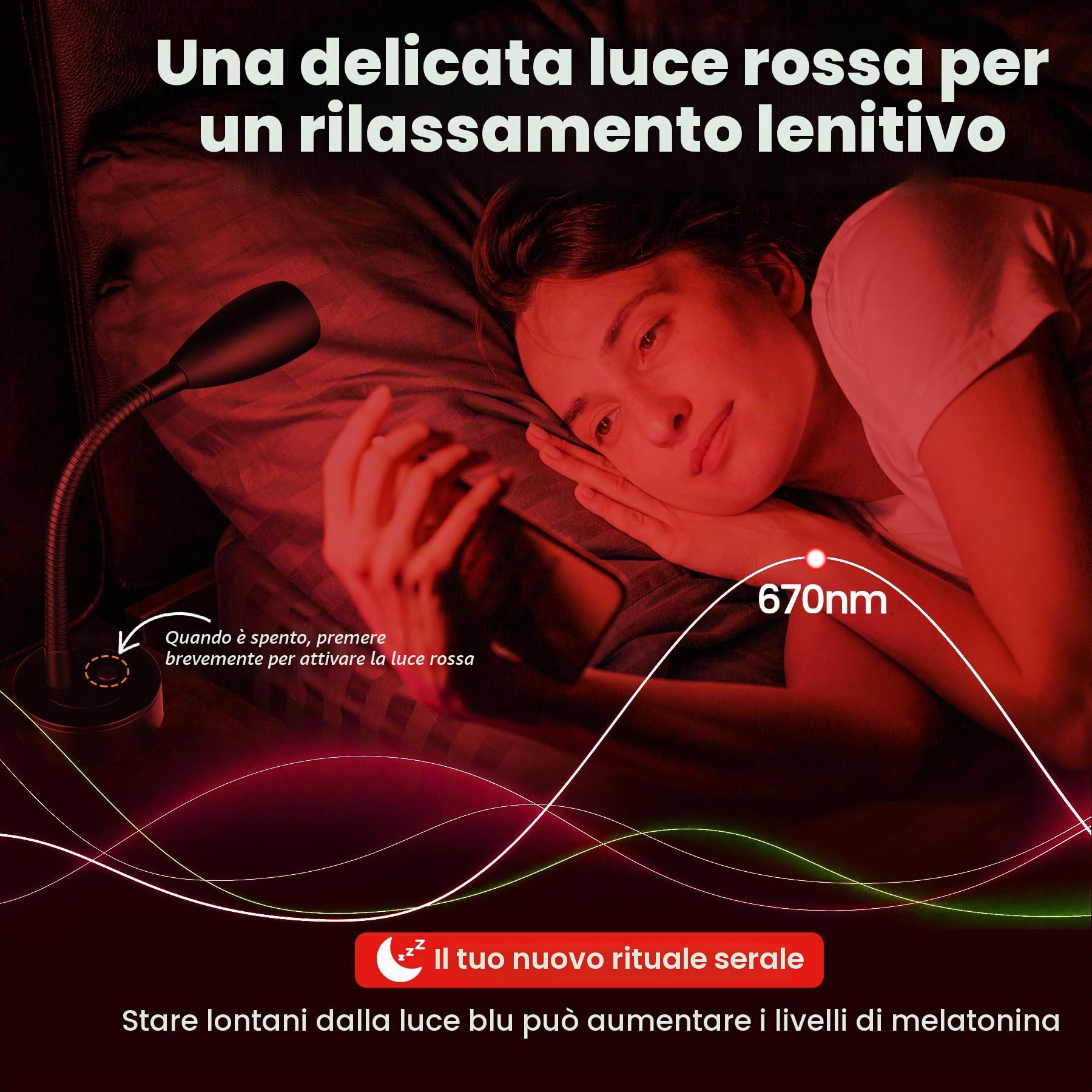 2 Pezzi Lampada da Lettura LED 12-24V – Flessibile Collo di Cigno, Dimmerabile, 20W Tipo-C, Luce Rossa Ausiliaria, Perfetta per Camper, Barca, Yacht, Traghetto, Autobus (Nero, 4000K)