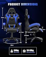 Vista 65 de Gaming Chair with RGB LED Lights, High Back Ergonomic Computer Gamer Chair with Headrest and Lumbar Support, Racing Style Reclining Game Chair for