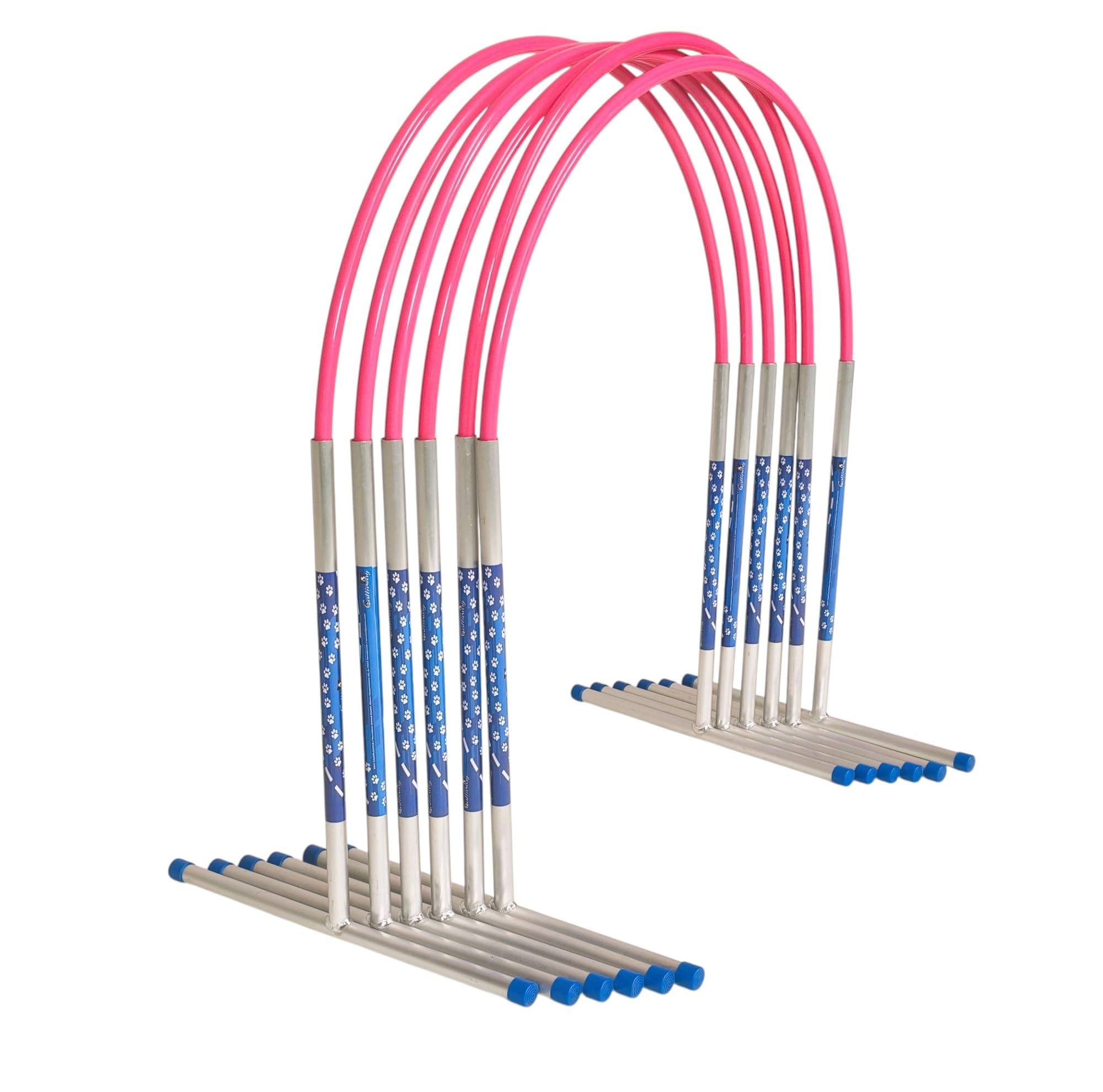 Callieway Hoopers Agility Hoops aus Aluminium, 6er Set ohne Mittelstrebe, frei formbar & universell verstellbar, VDH & NADAC konform