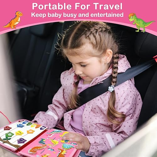 Miniatura 6 de VARANO Montessori - Libro de mesa de juguete para niños de 1, 2, 3 años, juguetes sensoriales educativos para niños de 1 a 3 años, actividades en