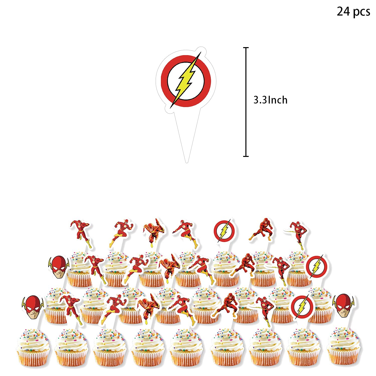 Buy Flash Birthday Party Supplies, 25 pc Flash Cupcake Decorations with