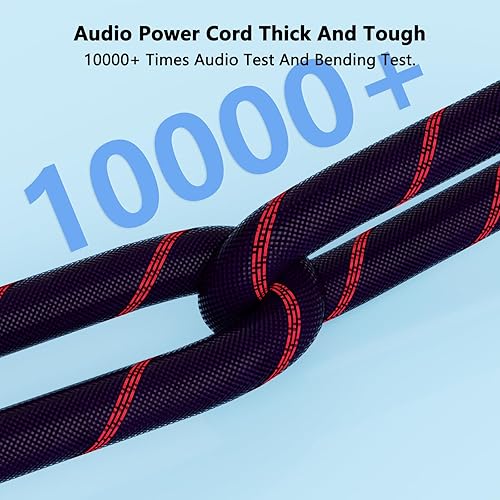 Miniatura 6 de Monosaudio Cable de alimentación de audio de cobre puro de 125 V, 15 A, cable de alimentación de alta fidelidad, mangas trenzadas, línea de