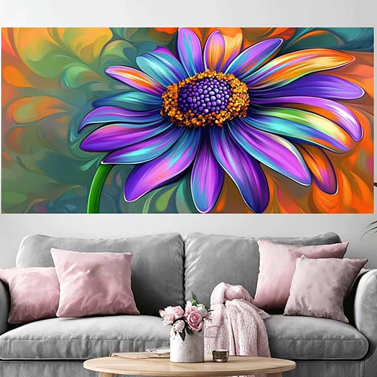 DIY peinture diamant fleur 5D grand format 60x120cm avec strass complet - 8