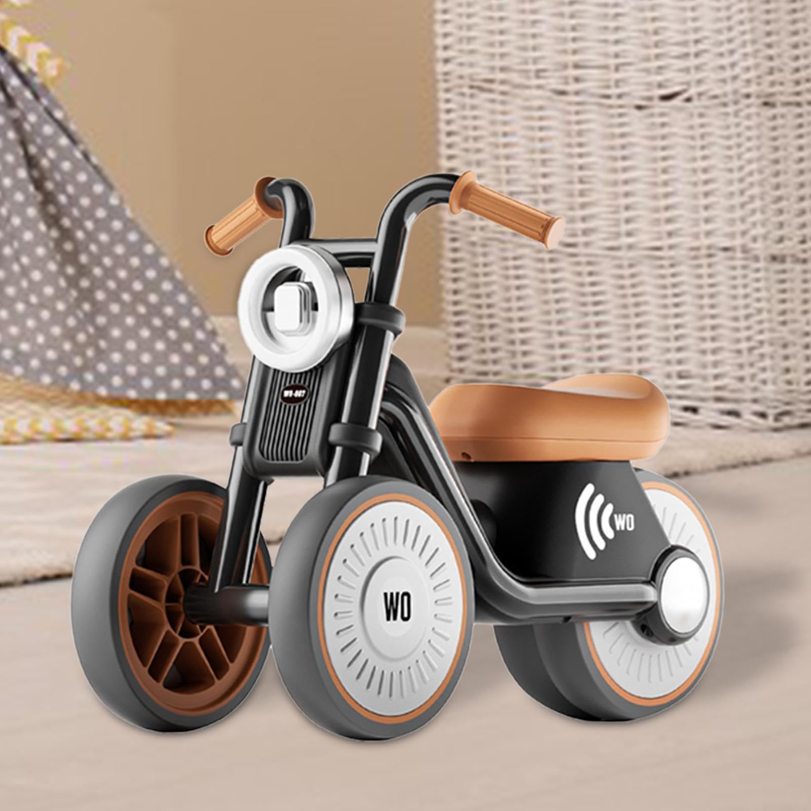 Laufrad Spielzeug für Kinder, Geschenk für Jungen Und Mädchen, Fahrspielzeug, 3 Räder für 1 Jährige Jungen Und Mädchen, Geschenk für Kleinkinder, Schwarz