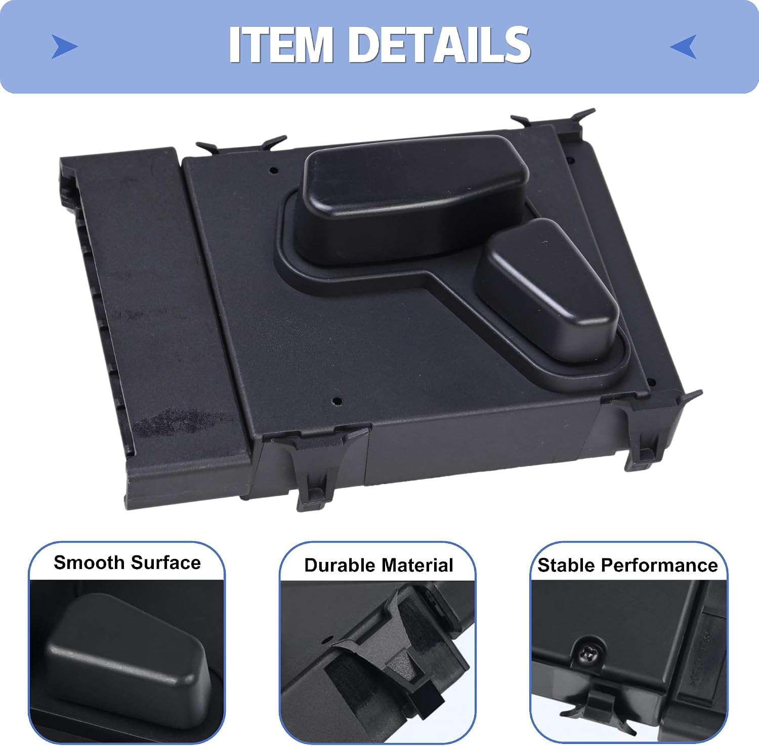 Power Seat Switch Front Right Passenger Side 10 Pin Compatible with 2006-2016 Chrysler 300 Town & Country 2009-2018 Cherokee Dodge Charger Durango Grand Caravan Seat Control Switch 56049432AE