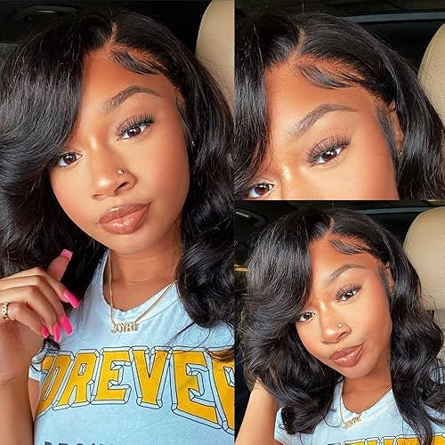 Miniatura 5 de Pelucas de cabello humano ondulado con encaje frontal, prearrancado con abuelitos, peluca de encaje frontal suizo, pelucas brasileñas con cierre de