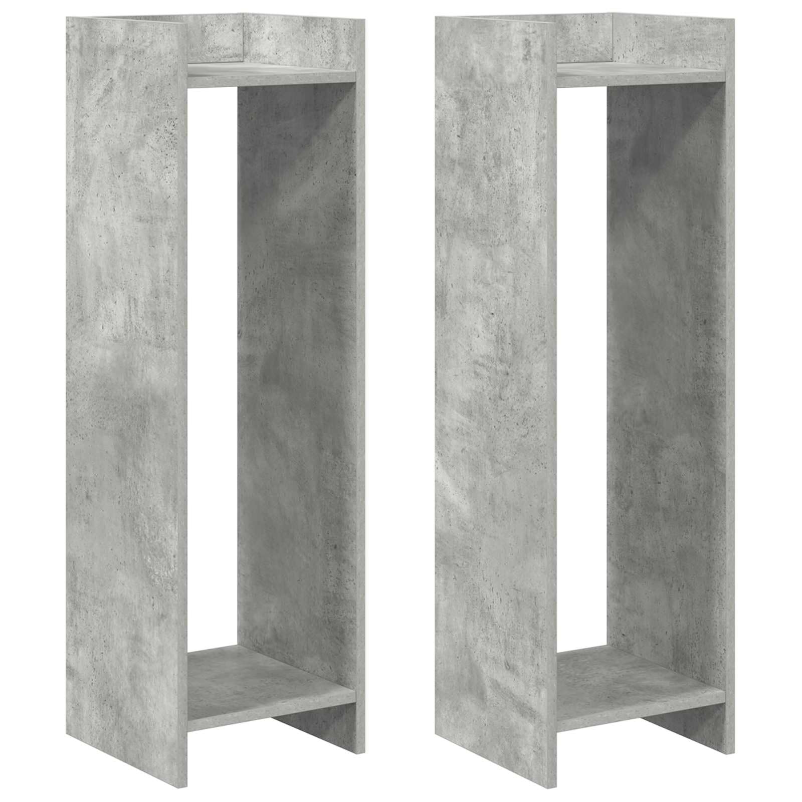 Supporto per piante, 2 pezzi, grigio cemento, 30 x 30 x 100 cm, in
