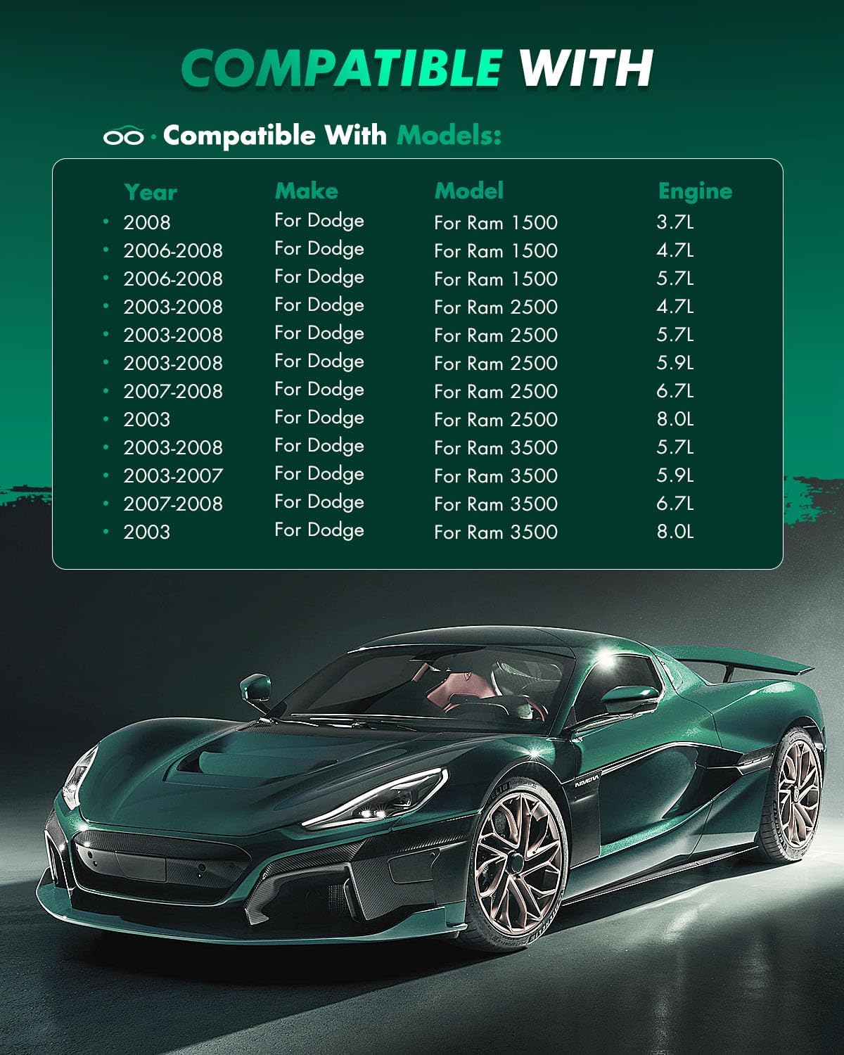 SCITOO Rear Brake Kits 53011 Brake Rotors & D702-7576 Brake Pads Fit For Dodge For Ram 1500 2006-2008,For Dodge For Ram 2500 2003-2008,For Dodge For Ram 3500 2003-2008