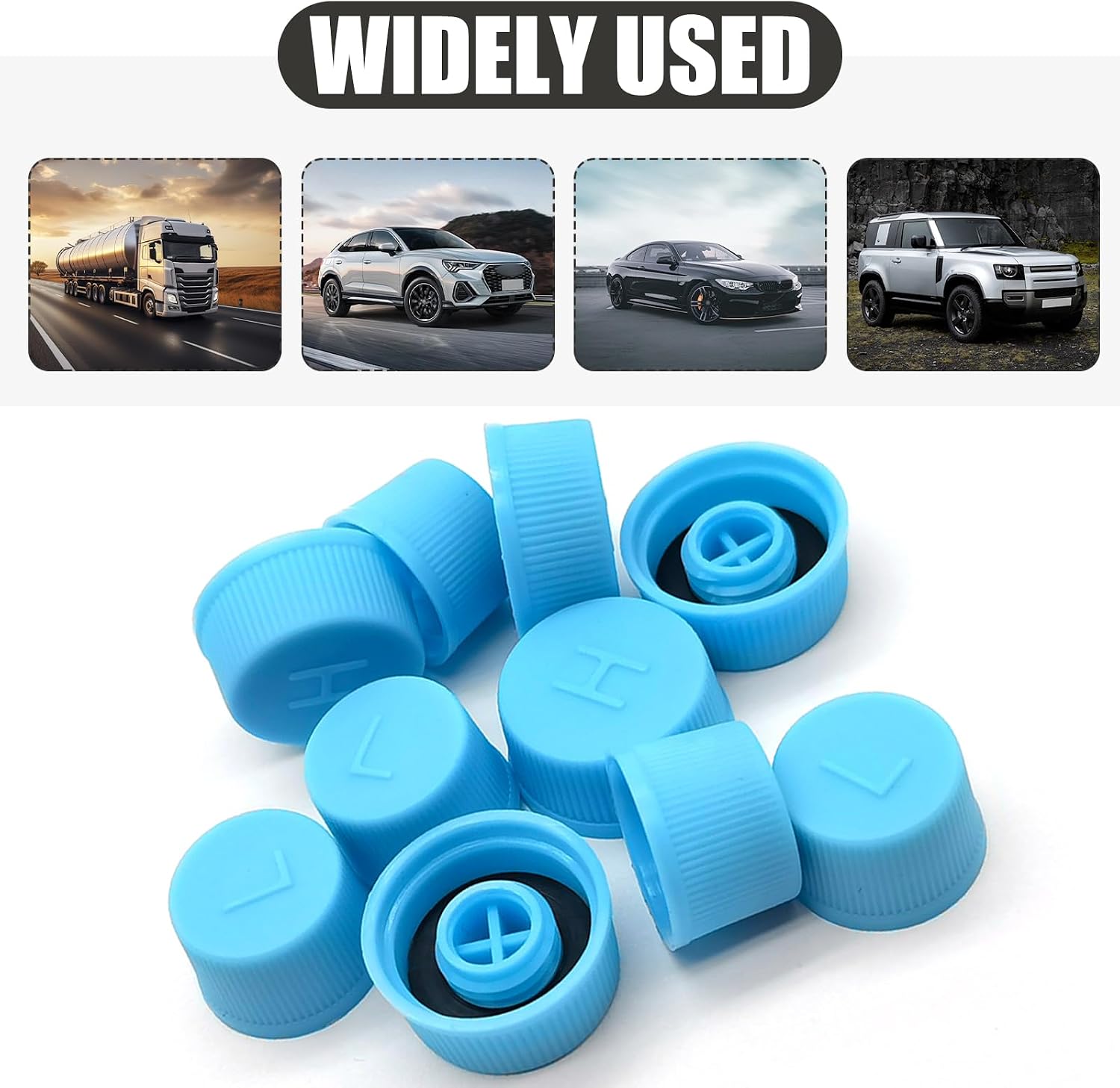 10 PCS Car Air Conditioner Dustproof Valve Cover,Car AC Low Pressure Port Caps and High Pressure AC Caps, Car Air Conditioner Accessories, Universal for Most Cars (Blue)