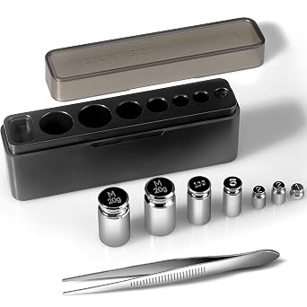 UNIWEIGH Calibration Weights Set, 7pcs 1-60g Calibration Gram Scale Weights Kit, Small Test Weight for Scales Digital Weight Grams, Includes 1g*1, 2g*2, 5g*1,10g*1, 20g*2,1 Piece Tweezers