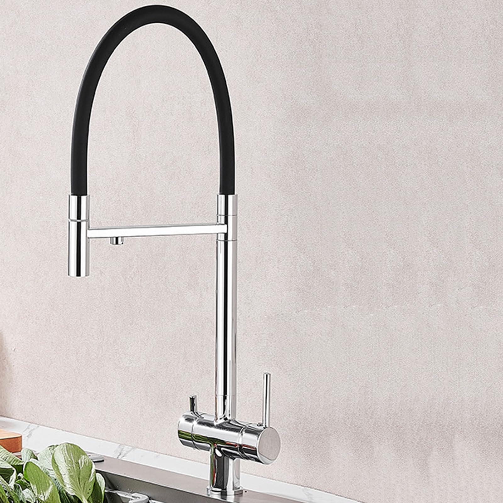 Robinet évier de cuisine pivotant 3 voies en laiton de prestige