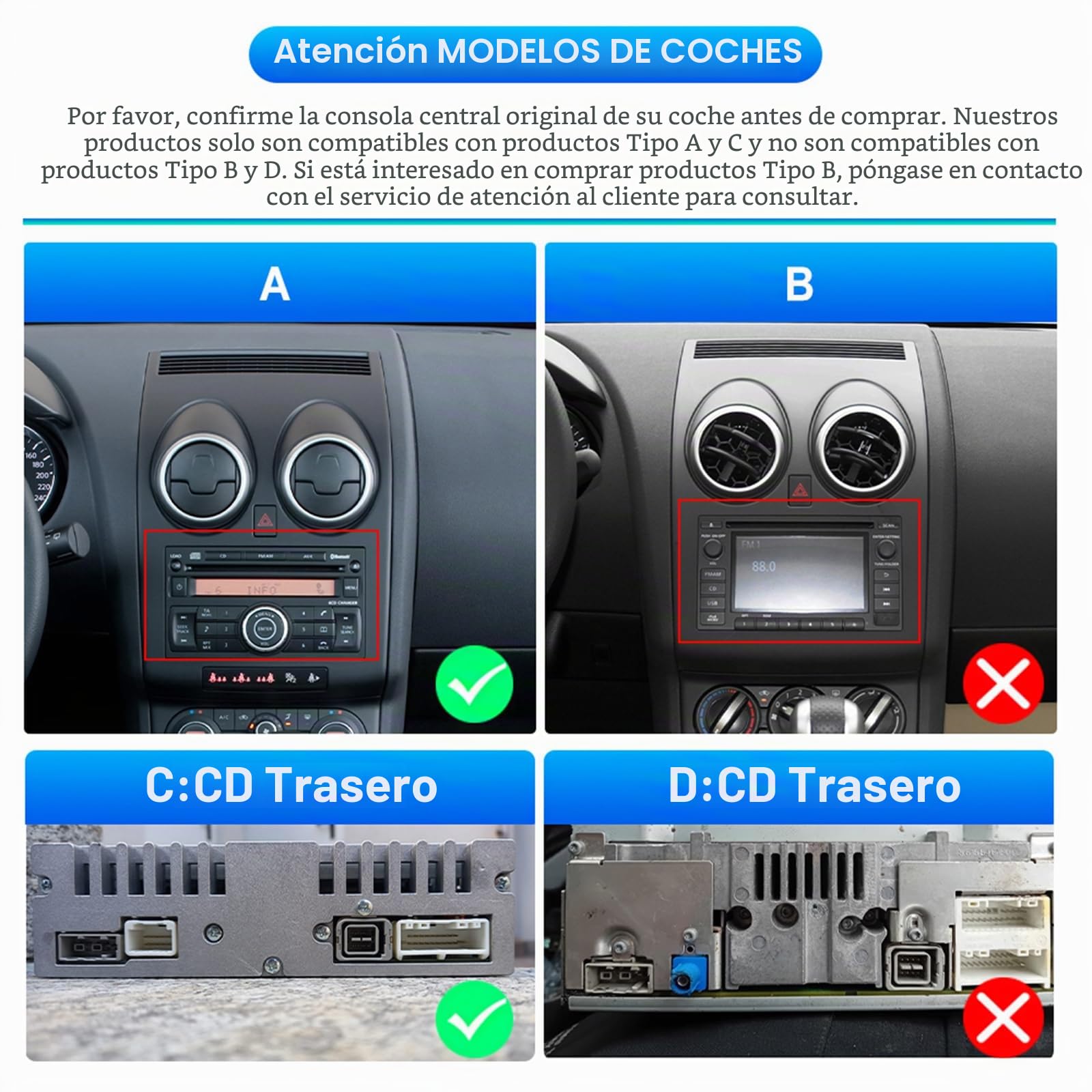 Radio de coche Android 13 para Nissan Qashqai 2006-2016, pantalla táctil de 9 pulgadas con cámara de retroceso, CANbus/DSP/Wireless CarPlay/Android Auto/Bluetooth/26UIs/AHD
