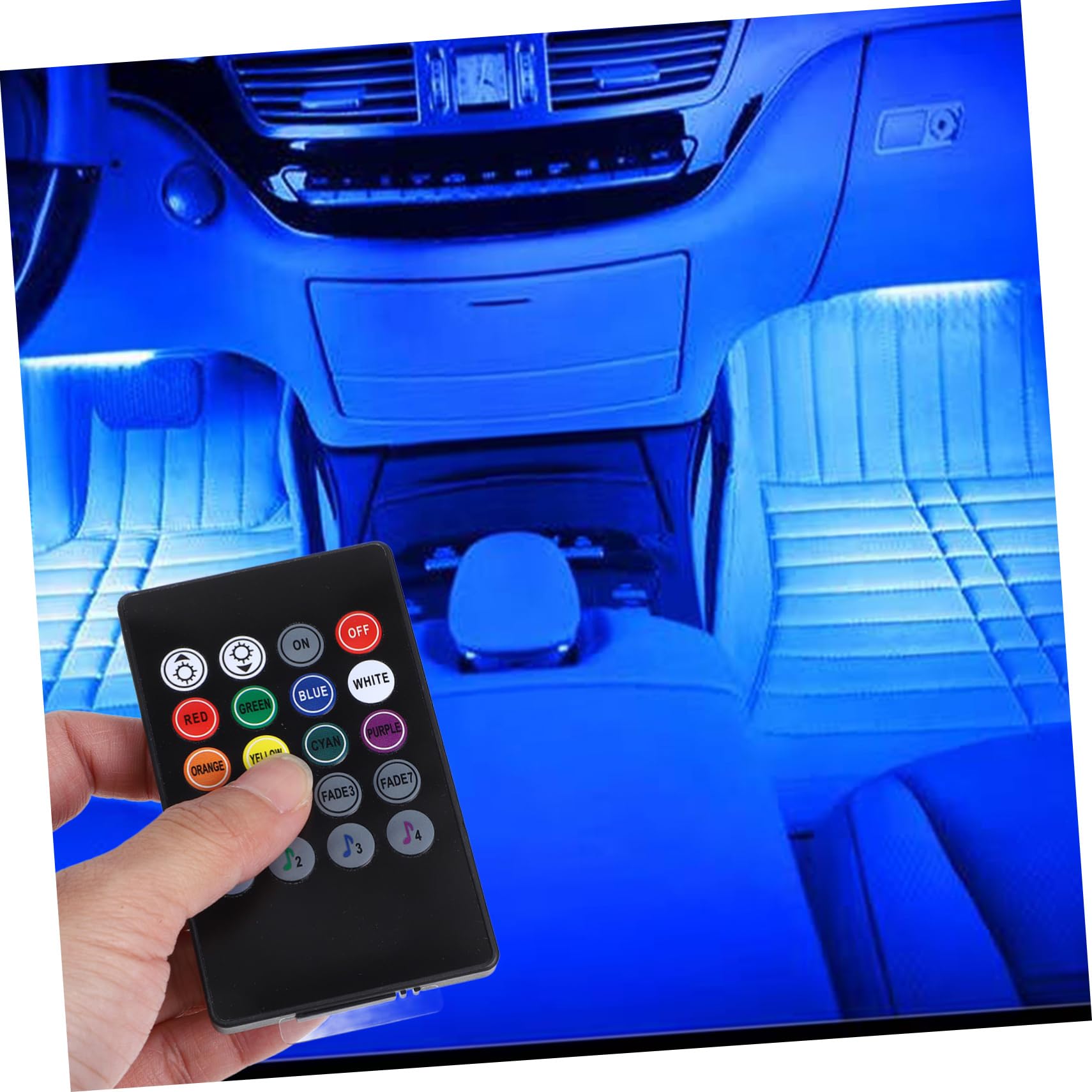 PLAFOPE Luz Led Interior para Coche Kit De Iluminación Luces De Colores Ajustables