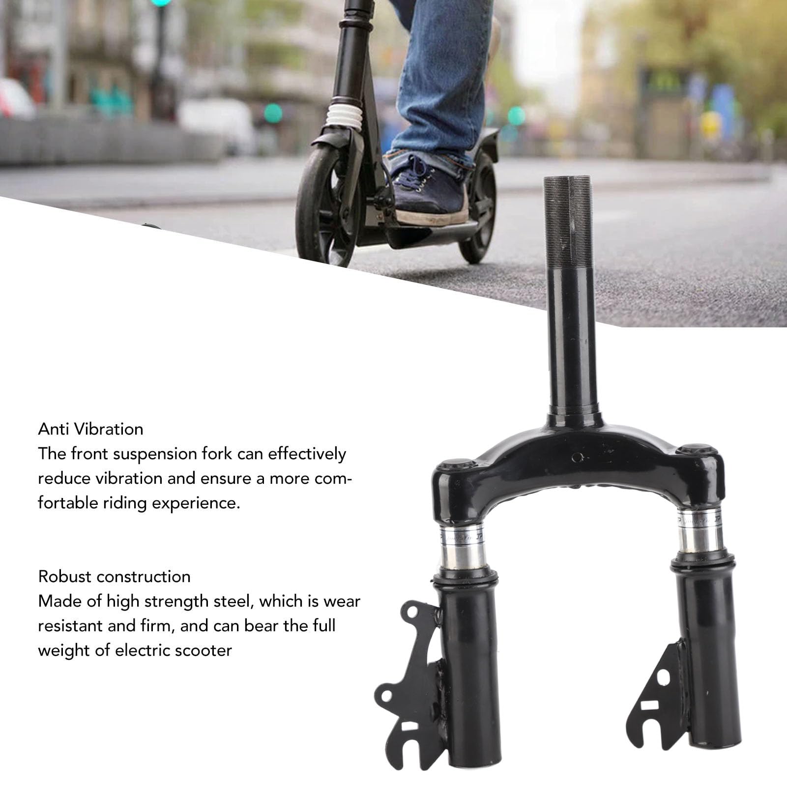 Horquilla de Suspensión Delantera para Patinete Eléctrico de Acero, 10-12 Pulgadas
