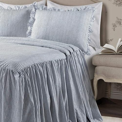 Vista 60 de Lush Décor - Juego de Cubrecama con falda de volantes para cama sencilla, estilo Shabby Chic, juego de 2 piezas, Poliéster, Negro, Completo