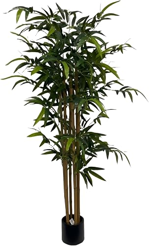 Kiko Artificial Plant Bamboo Tree -5.3 FT Tall Fake Floor Plant with Plastic Pot for Office, Gymnasium Room, Living Room, Dinner Room, Shopping mall, and Home decorationfor Indoors.