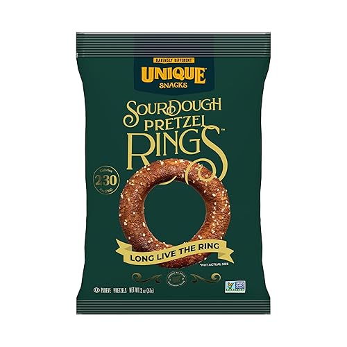 Unique Snacks Anillos de Pretzel Artesanal de Masa Ácida con Cerveza, Deliciosos Bocadillos Horneados al Estilo Casero, Vegano, Certificado Kosher