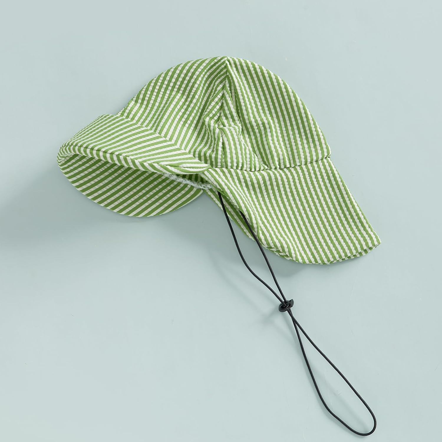 Toddler Baby Boys Seersucker Short Sleeve One Piece Rash Guard Swimsuit Zipper Bathing Suit Swimwear with Hat - Image 4