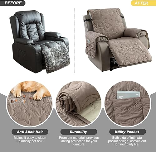 Vista 10 de Funda para silla reclinable 100% impermeable, fundas de silla reclinable para silla reclinable, funda de tela antideslizante para sala de estar