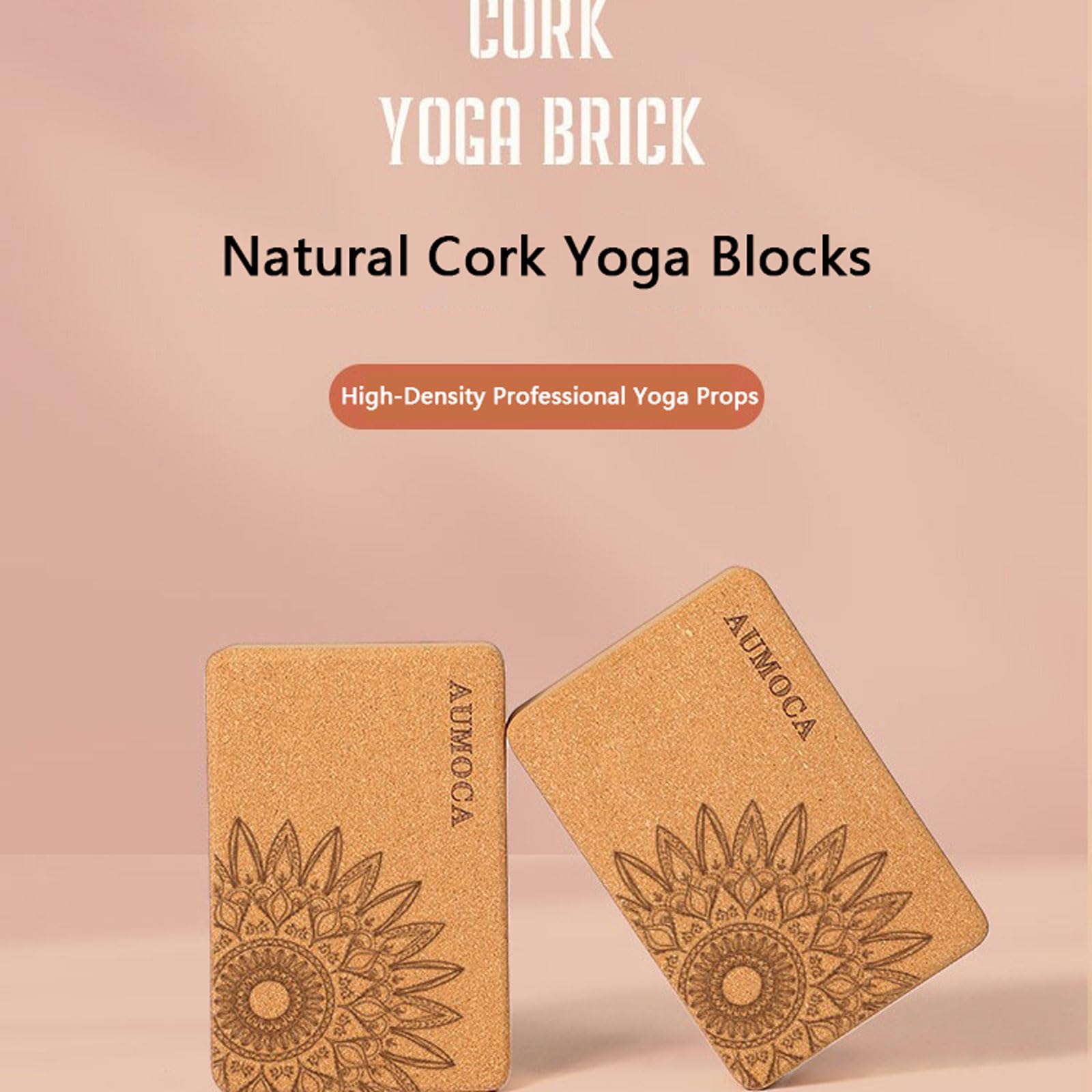Yoga-Blöcke 2er Set Sonnenblume Yoga Block Kork rutschfest umweltfreundlich Blöcke Klötze Natürliche Yogablöcke Bietet Unterstützung und Stabilität für Fitness Pilates Stretching und Meditation