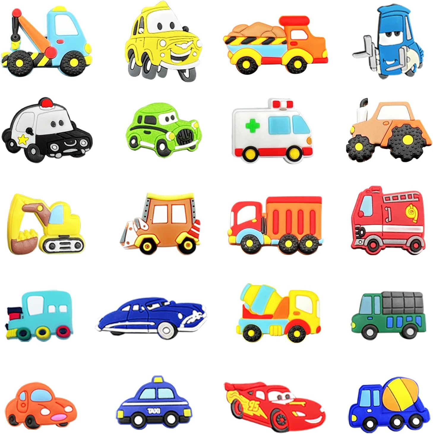 FUNSEE Croc Charms for Boys, Car/Truck Croc Charms Toddler Boys Shoe Decorations for Clog Garden Shoes for Kids Boys Men