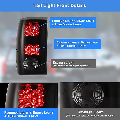 Miniatura 5 de Nixon Offroad Luces traseras para Ford Ranger 2001 2002 2003 2004 2005 luces traseras LED luces traseras de automóvil, reemplazo de montaje de 1 par