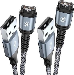2Pack 1.2M Garmin Watch Charger Cable Compatible with Garmin Fenix 5 5S 5X 6 6S 6X Plus Pro 7 7S 7X,Forerunner945 45 45S 245 Music,ApproachS10 S40 S60 G12 S12 S42,Vívoactive3 4 4S,Venu2 2S Plus,Epix 2