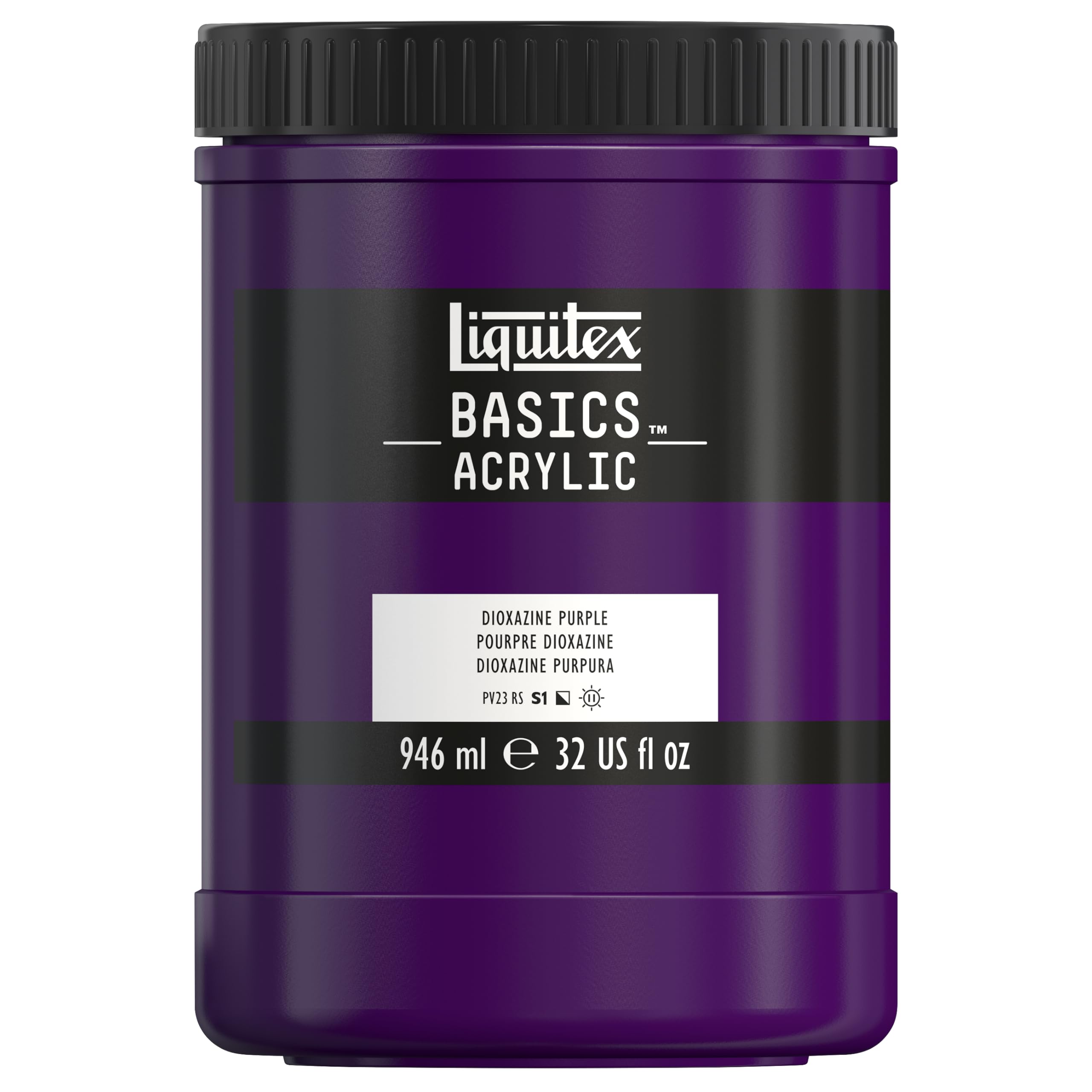 Liquitex BASICS Acrylic Paint, 946ml (32-oz) Jar, Dioxazine Purple | Artist-Quality Pigments for Beginners - main product image