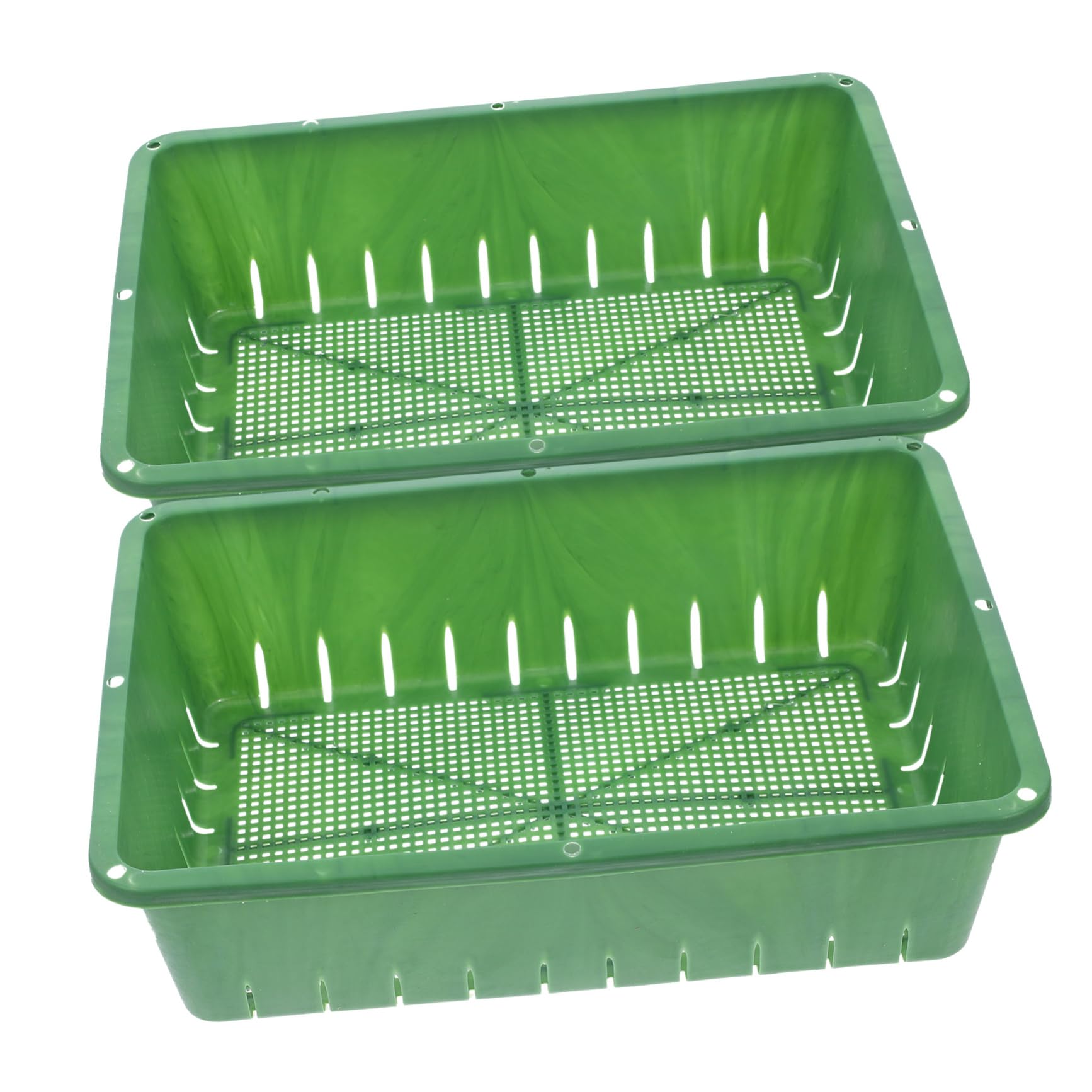 Bandejas para Semillero De Plástico con Diseño Transpirable Y Drenaje Apilables Y Rectangulares para Jardinería Interiores Y Pequeños 2 Piezas X 4