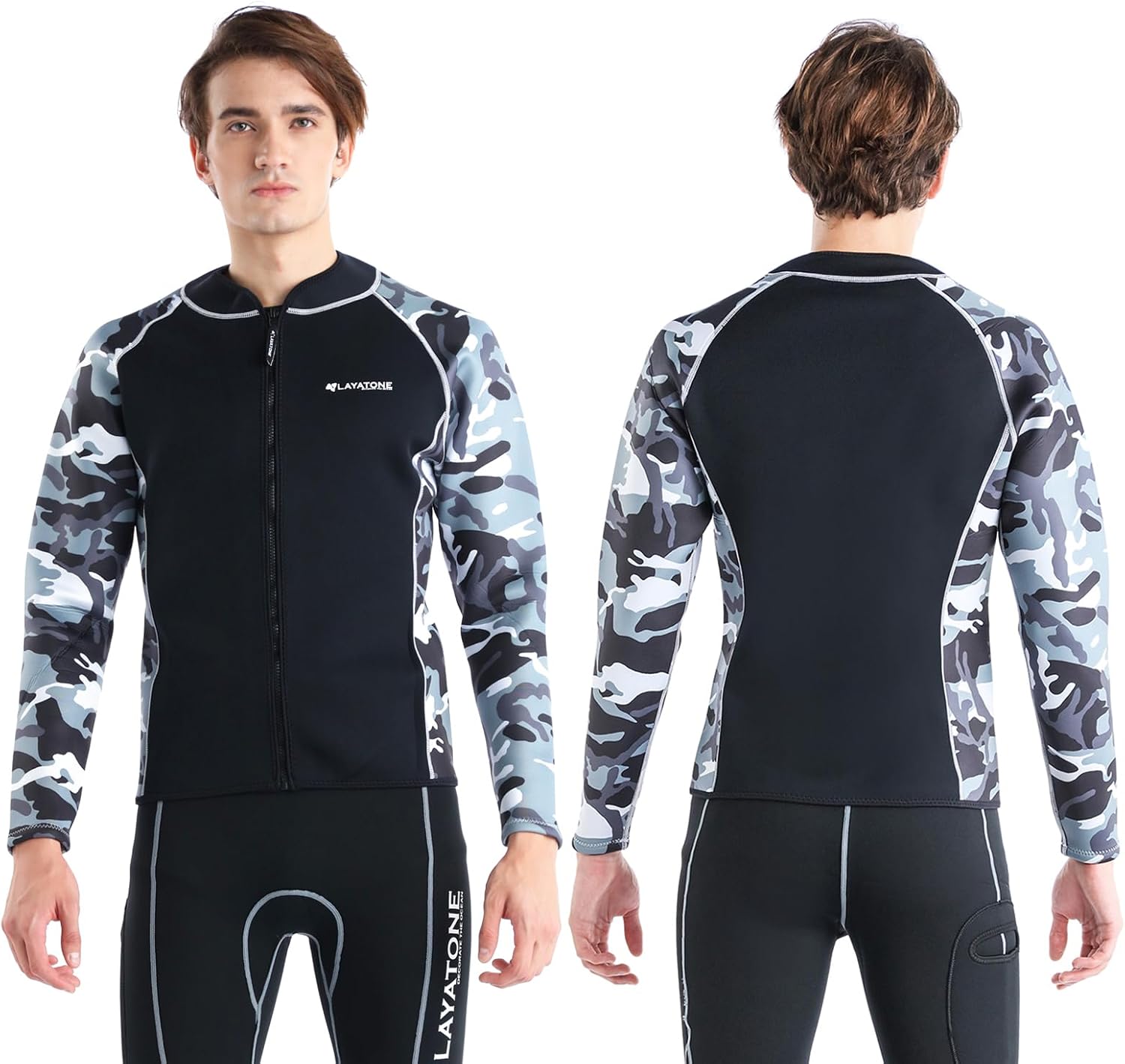 LayaTone Wetsuit Top Women 3mm Neoprene Wetsuit Jacket, Optional