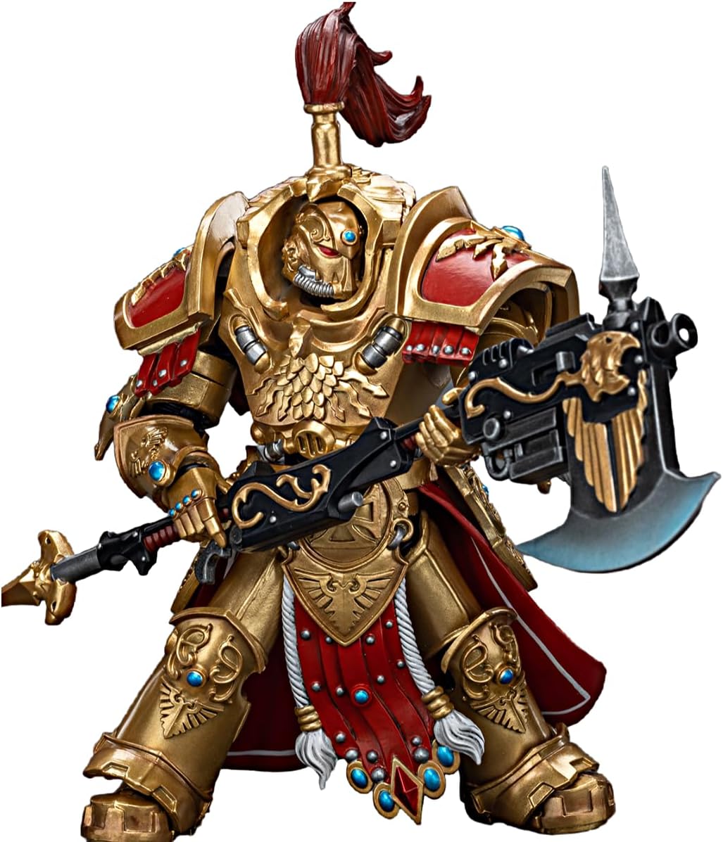 JOYTOY 1/18 Action Figure Warhammer 40,000 Adeptus Custodes Allarus Custodian with Castellan Axe 5.5 inch Collectible Action Figures Kits