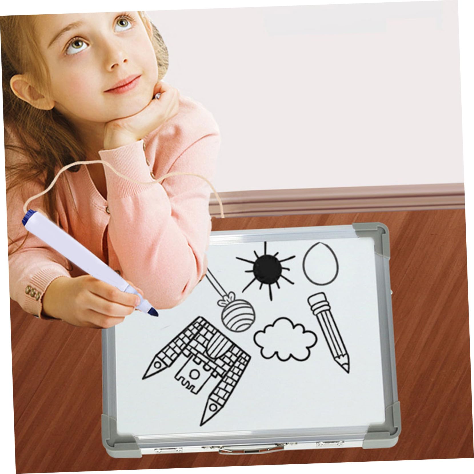 GALPADA Lavagna Bianca Magnetica Bifacciale da Tavolo, Mini Lavagna Cancellabile a Secco Portatile Supporto Pieghevole per Ufficio, Scuola e Casa, Bacheca per Appunti e Promemoria