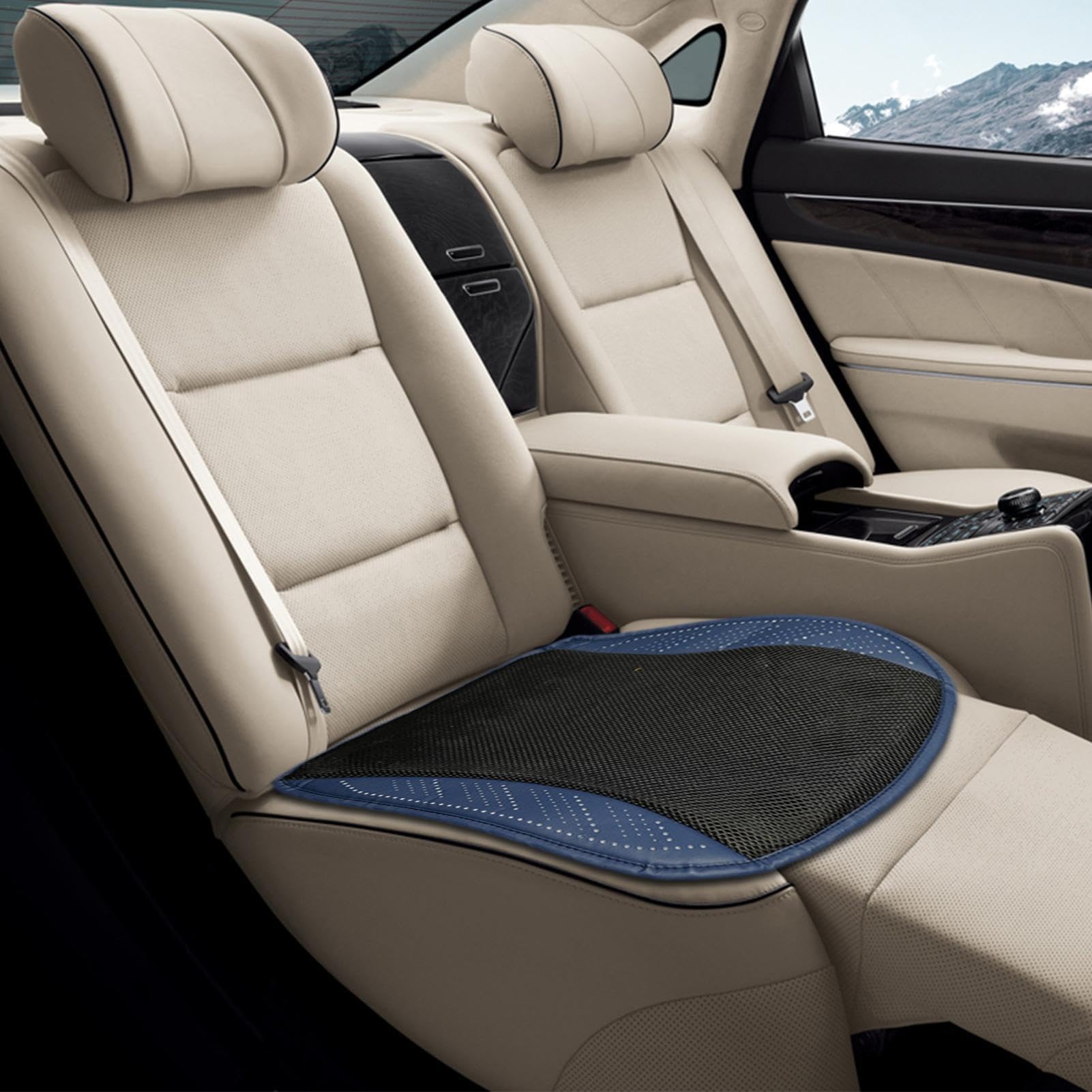 Cojín refrescante para Asiento de automóvil,Cojín refrescante para Asiento | Cojín de Asiento de automóvil Transpirable con Flujo de Aire con 5 Ventiladores - Cojín de Asiento con
