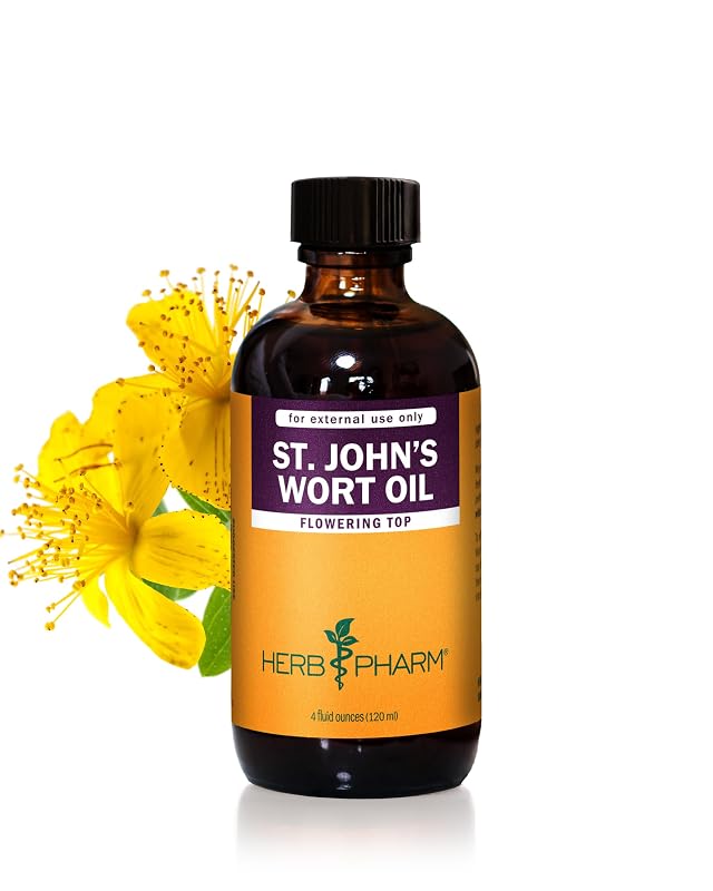 Herb Pharm Óleo Tópico de Erva-de-São-João (Hypericum perforatum) em Óleo de Oliva, 120 mL