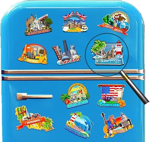 Miniatura 4 de Marsella Francia imán de nevera de madera 3D hitos de viaje coleccionables recuerdos decoración hecha a mano -3956