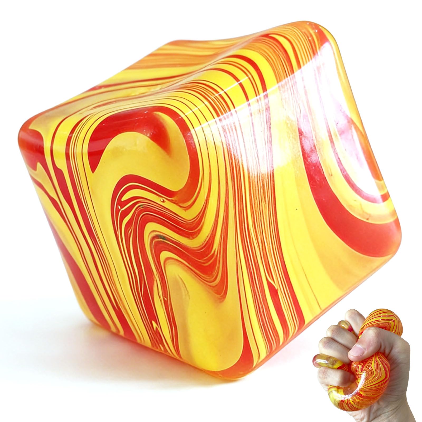 Photo 1 of 1 Pack Squishy Stress Cube, Squishies Slow Rising Sensory Fidget Toys for Anxiety Relief Adults Kids, Squishy Toy Gift for Classroom Prizes Party Favors