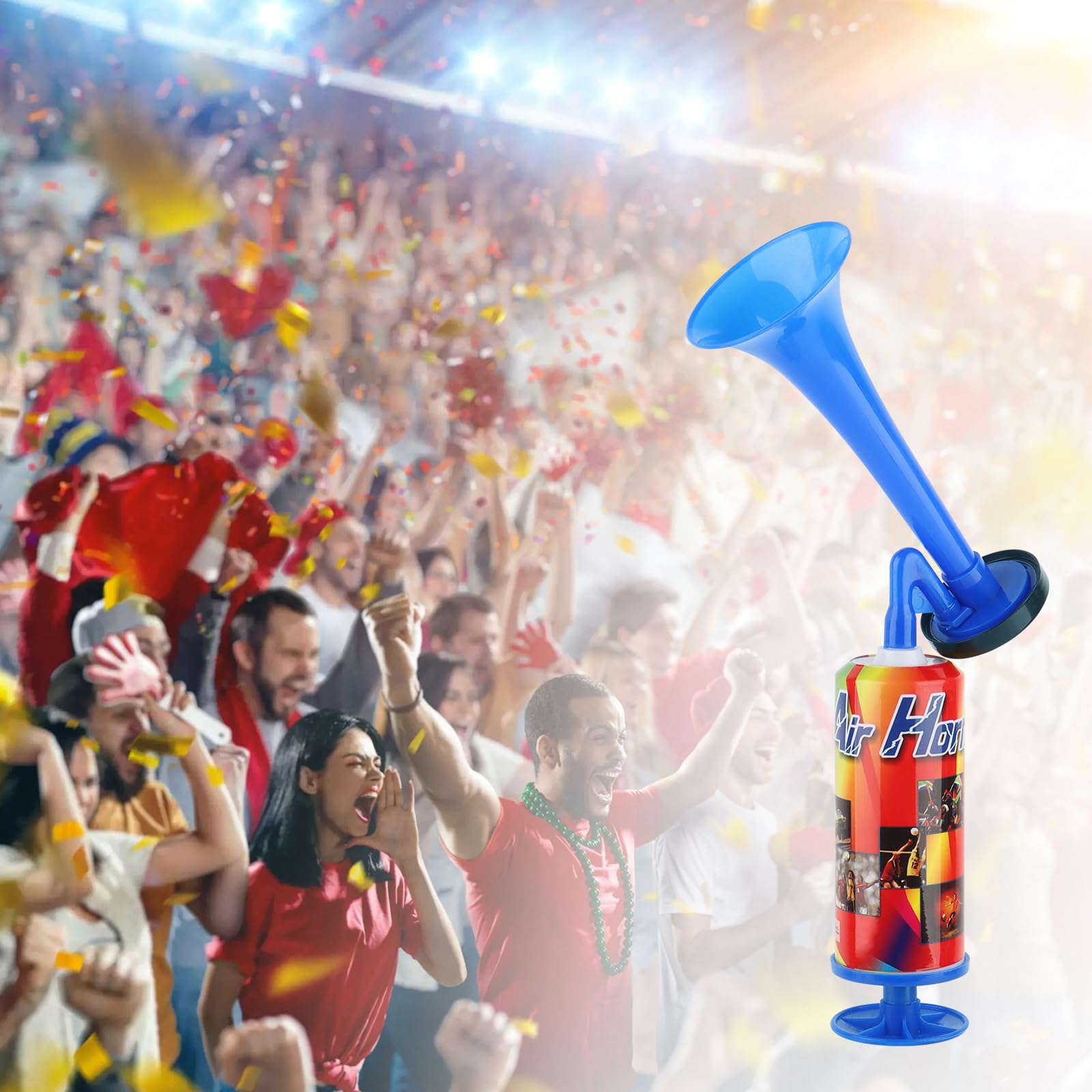 Tromba Stadio ad Aria Manuale,Air Horn per Partite di Calcio, romba Manuale con Pompa Ad Aria per Partite di Calcio, Eventi Sportivi, Nautica, Celebrazioni