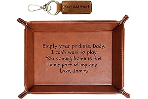 Personalized Leather Storage Tray for Dad, New Dad Gift