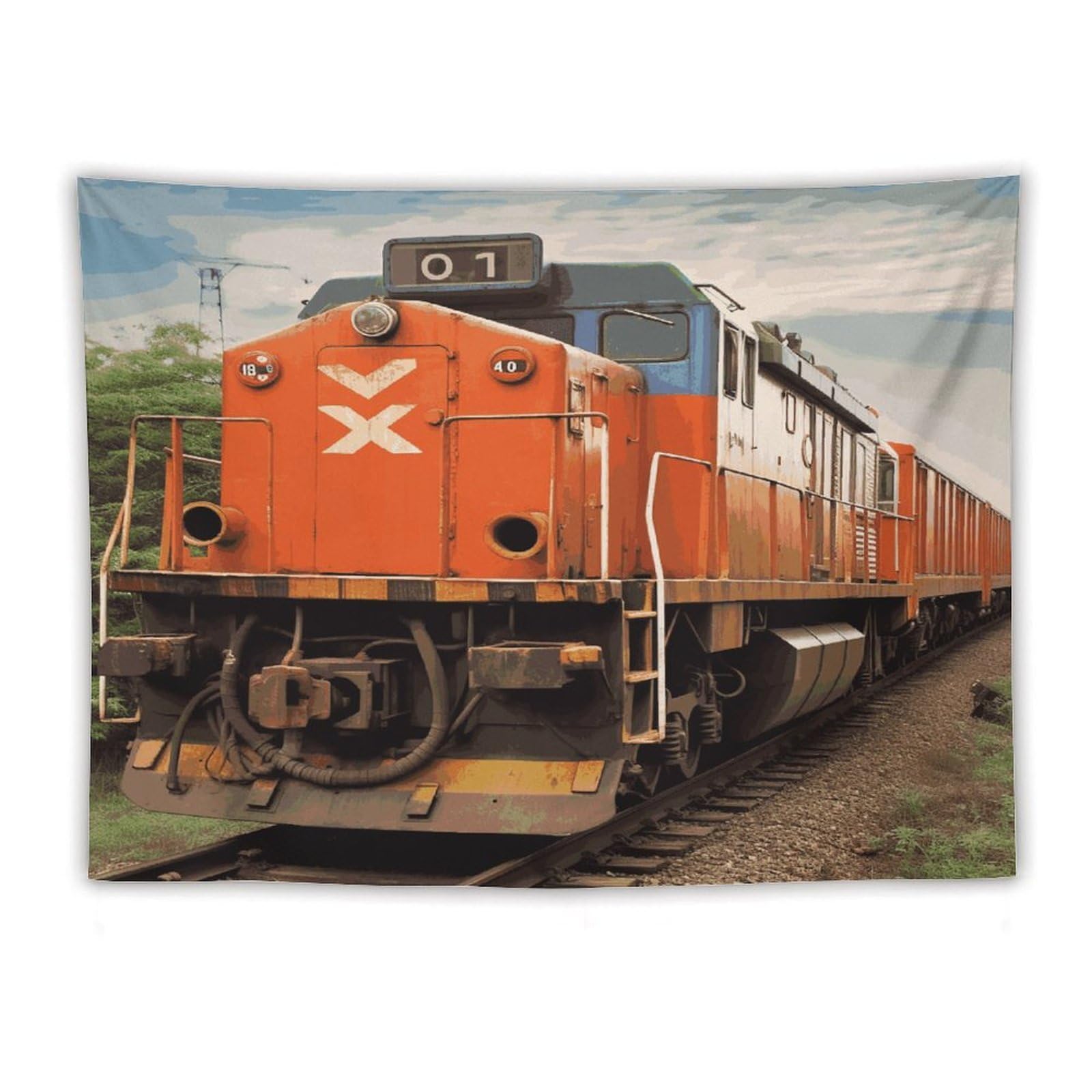 LDGSUPH Train Tapestry Wall Hanging Decor Anti-fading Aesthetic Wall Tapestries Fashion Wall Blanket Decor Modern Wall Art Tapestry for Bedroom Home Decor 60"x80"