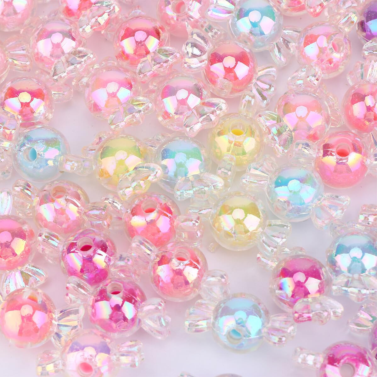 Bunte Pentagrammperlen für Armbänder und Halsketten, 500g Acryl
