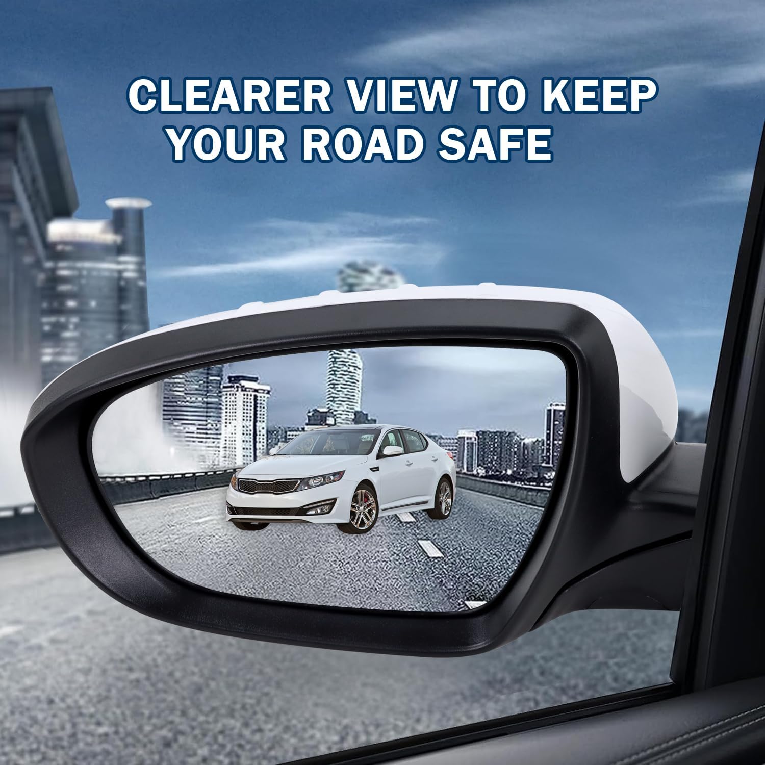 Left Driver Side Mirror Compatible With 2011 2012 2013 Kia Optima With Manual Folding Power Glass Turn Signal White Replace#876102T110(5Pins)