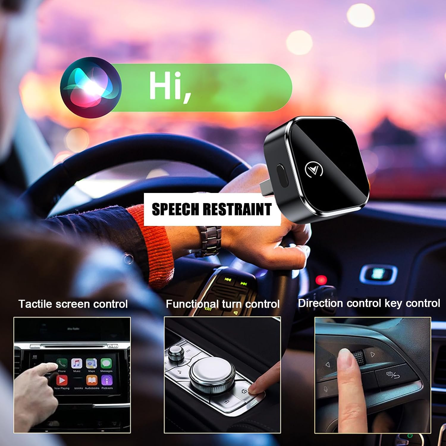 2026 Upgraded Wireless Carplay Adapter for Nissan Rogue 2017-2026 2-in-1 Mini Auto Adapter Wired CarPlay to Wireless Fast Connection,D-Black