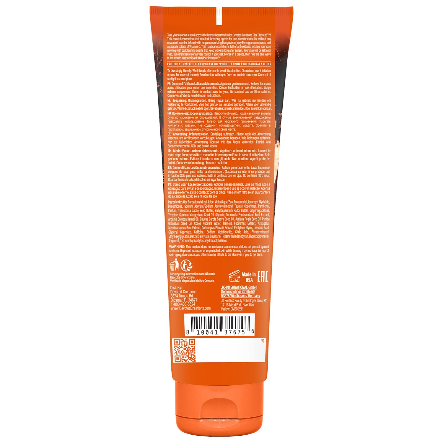 Devoted Creations Pier Pressure Transfer-Resistant Dark Tanning Lotion